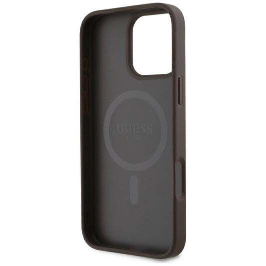 Θήκη MagSafe για Apple iPhone 16 Pro, Guess, 4G Small and Classic Logo, Καφέ