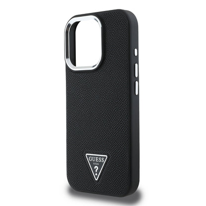 Θήκη MagSafe για Apple iPhone 16 Pro, Guess, Grained Triangle Logo, Μαύρη