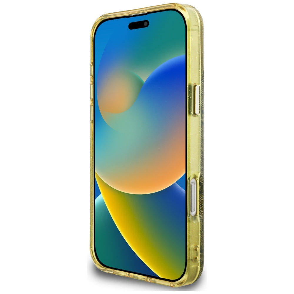 Θήκη MagSafe για Apple iPhone 16 Pro, Guess, IML Glitter 4G Circle Triangle, Καφέ