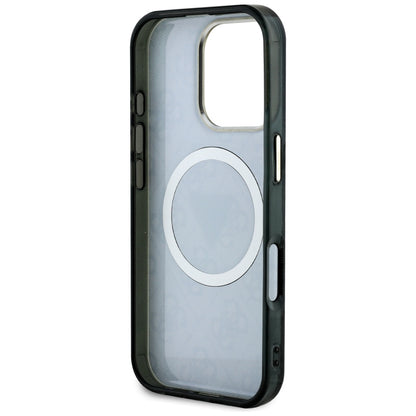 Θήκη MagSafe για Apple iPhone 16 Pro, Guess, IML Glitter 4G Circle Triangle, Μαύρη