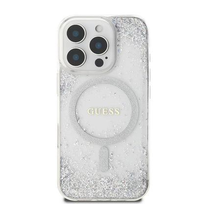 Θήκη MagSafe για Apple iPhone 16 Pro, Guess, IML Glitter Gradient, Ασημί