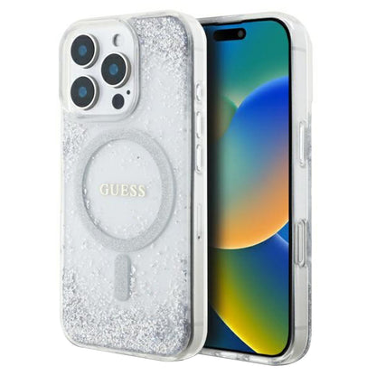 Θήκη MagSafe για Apple iPhone 16 Pro, Guess, IML Glitter Gradient, Ασημί