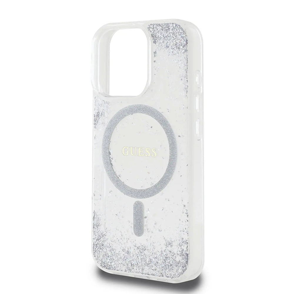 Θήκη MagSafe για Apple iPhone 16 Pro, Guess, IML Glitter Gradient, Ασημί