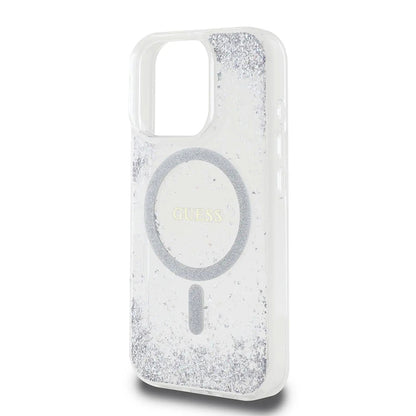 Θήκη MagSafe για Apple iPhone 16 Pro, Guess, IML Glitter Gradient, Ασημί