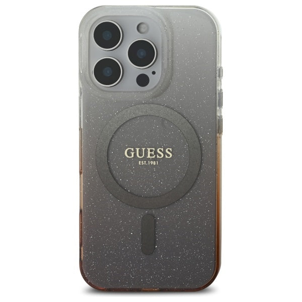 Θήκη MagSafe για Apple iPhone 16 Pro, Guess, IML Glitter Gradient, Καφέ