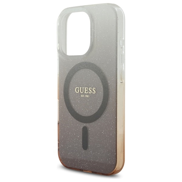 Θήκη MagSafe για Apple iPhone 16 Pro, Guess, IML Glitter Gradient, Καφέ