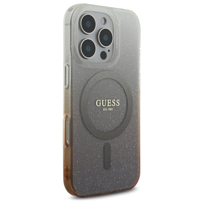 Θήκη MagSafe για Apple iPhone 16 Pro, Guess, IML Glitter Gradient, Καφέ