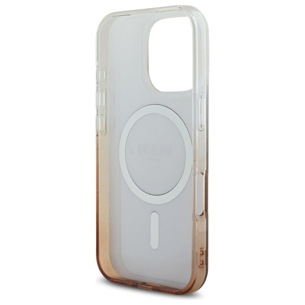 Θήκη MagSafe για Apple iPhone 16 Pro, Guess, IML Glitter Gradient, Καφέ