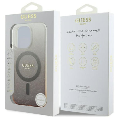 Θήκη MagSafe για Apple iPhone 16 Pro, Guess, IML Glitter Gradient, Καφέ