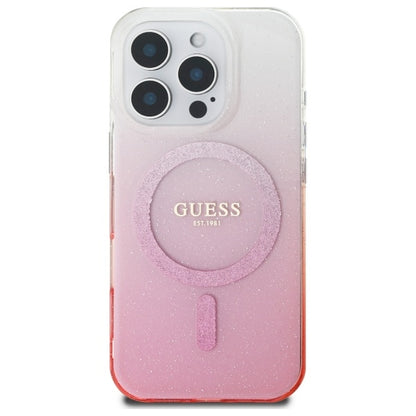 Θήκη MagSafe για Apple iPhone 16 Pro, Guess, IML Glitter Gradient, Ροζ