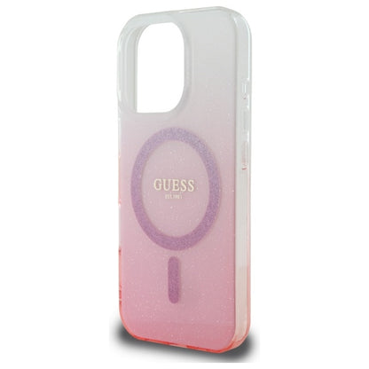 Θήκη MagSafe για Apple iPhone 16 Pro, Guess, IML Glitter Gradient, Ροζ