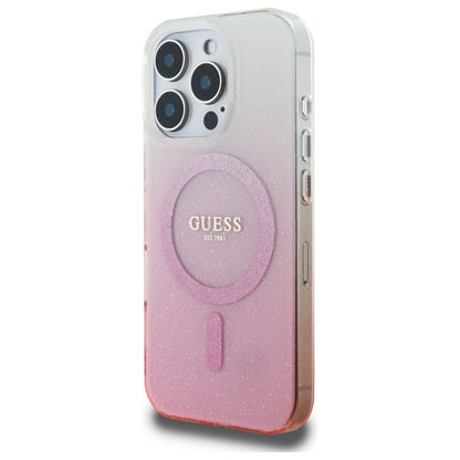 Θήκη MagSafe για Apple iPhone 16 Pro, Guess, IML Glitter Gradient, Ροζ