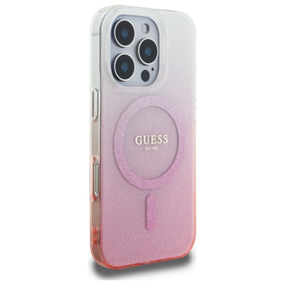 Θήκη MagSafe για Apple iPhone 16 Pro, Guess, IML Glitter Gradient, Ροζ