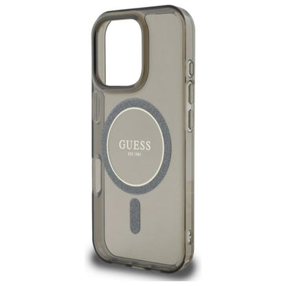 Θήκη MagSafe για Apple iPhone 16 Pro, Guess, IML Glitter Ring, Μαύρη