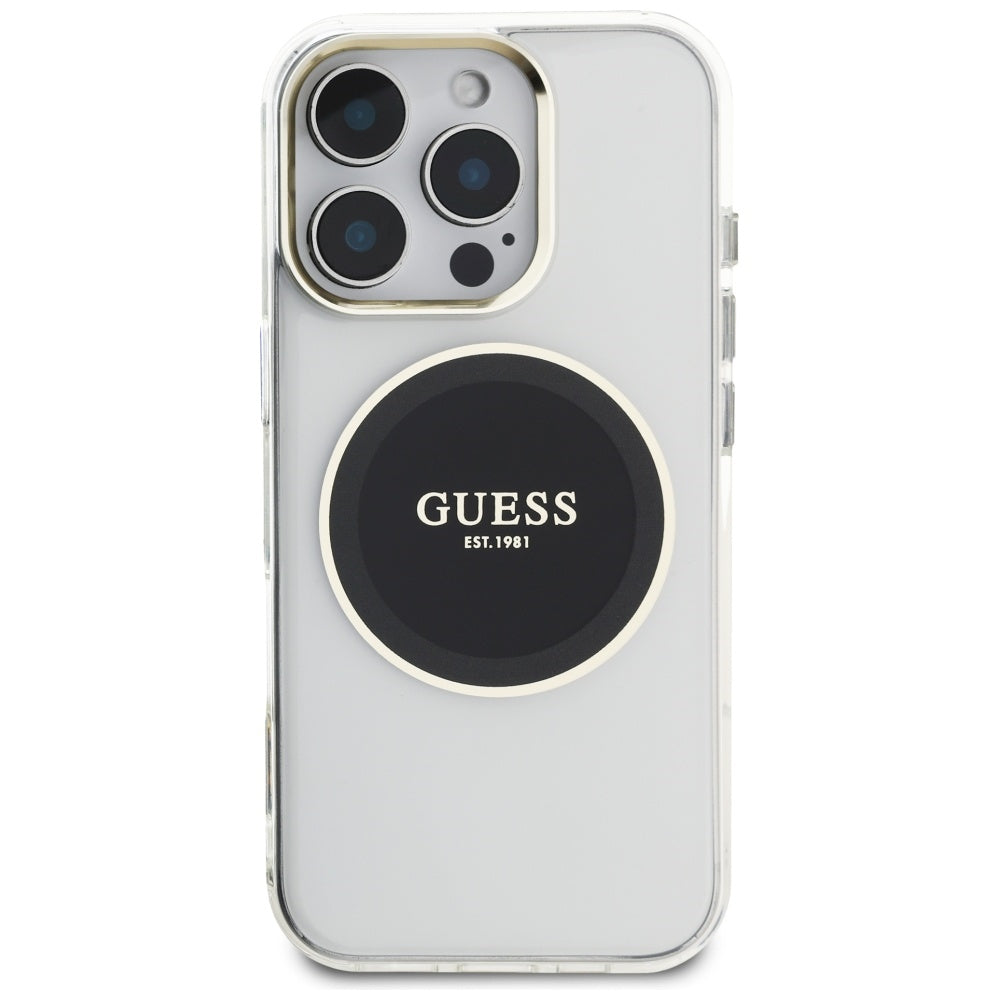Θήκη MagSafe για Apple iPhone 16 Pro, Guess, IML Metal Colored Circle, Μαύρη