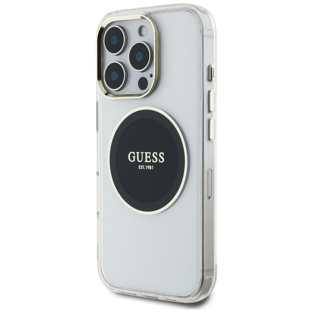 Θήκη MagSafe για Apple iPhone 16 Pro, Guess, IML Metal Colored Circle, Μαύρη