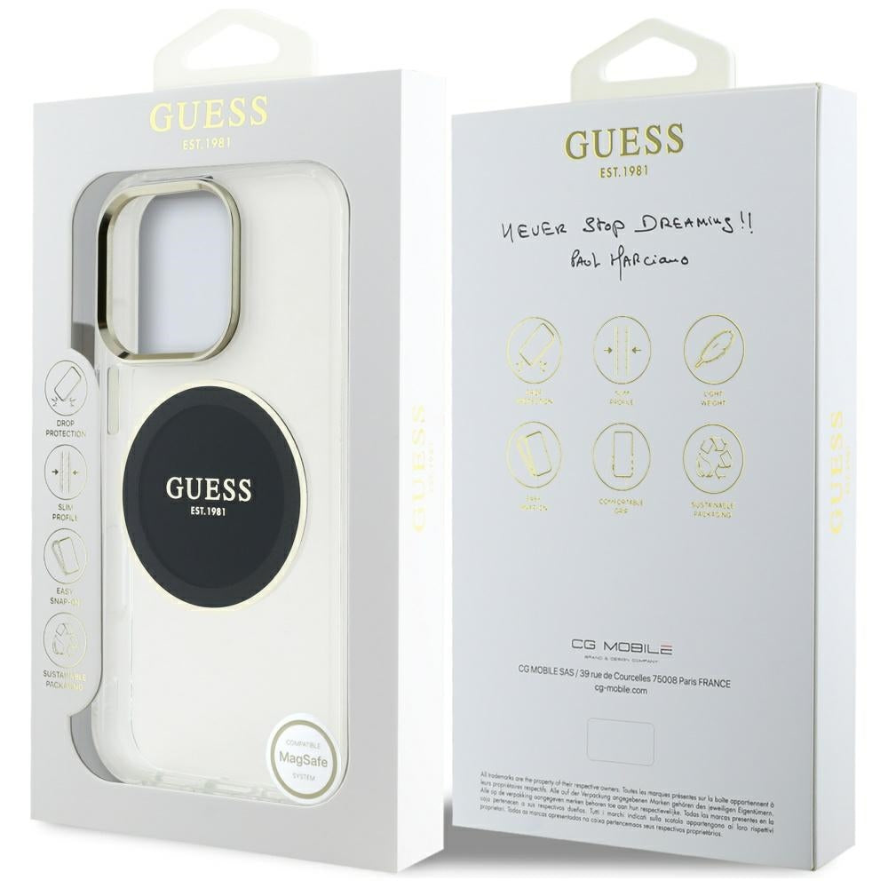 Θήκη MagSafe για Apple iPhone 16 Pro, Guess, IML Metal Colored Circle, Μαύρη