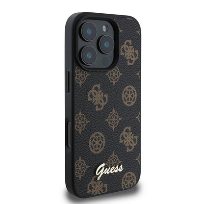 Θήκη MagSafe για Apple iPhone 16 Pro, Guess, Peony Script, Μαύρη