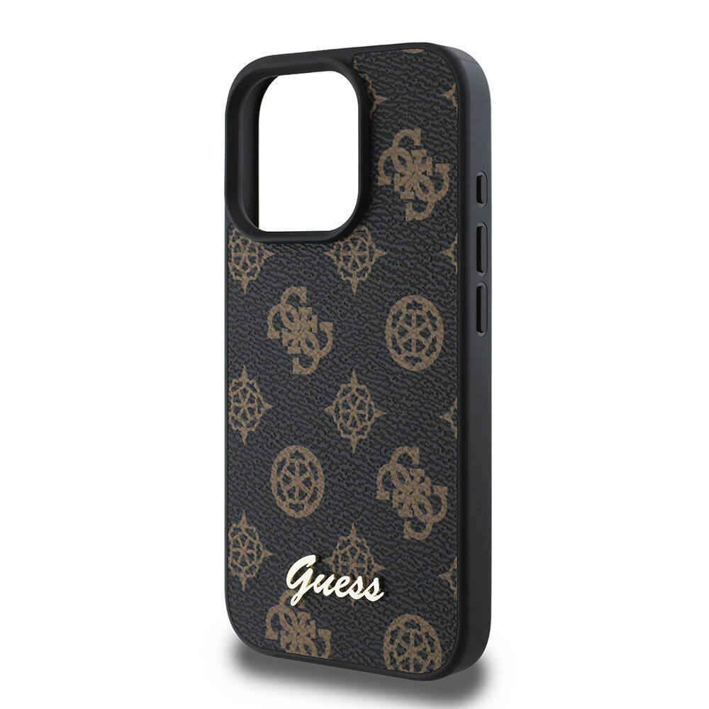 Θήκη MagSafe για Apple iPhone 16 Pro, Guess, Peony Script, Μαύρη
