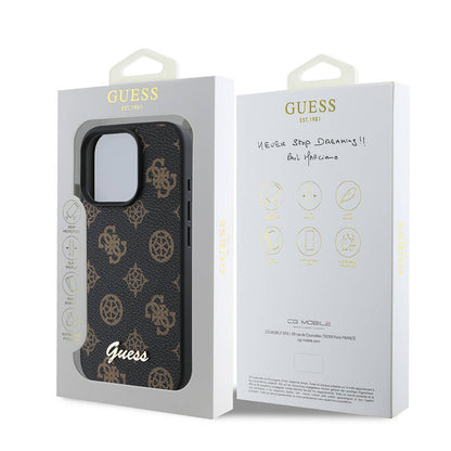 Θήκη MagSafe για Apple iPhone 16 Pro, Guess, Peony Script, Μαύρη