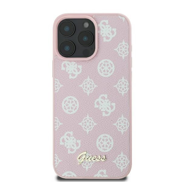 Θήκη MagSafe για Apple iPhone 16 Pro, Guess, Peony Script, Ροζ