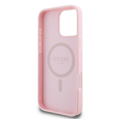 Θήκη MagSafe για Apple iPhone 16 Pro, Guess, Peony Script, Ροζ