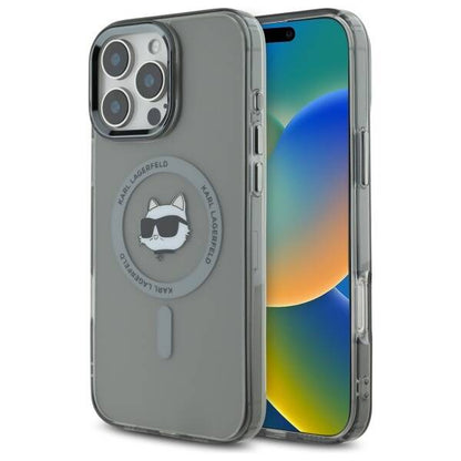 Θήκη MagSafe για Apple iPhone 16 Pro, Karl Lagerfeld, IML Metal Choupette's Head, Μαύρη