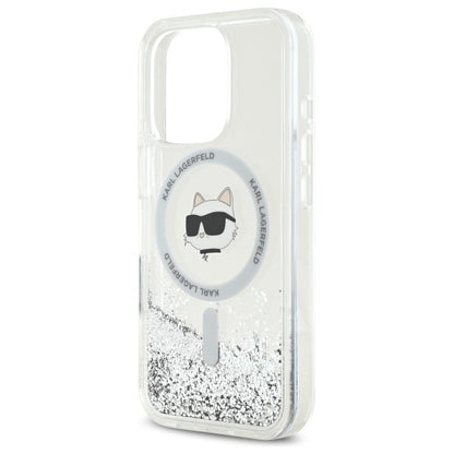 Θήκη MagSafe για Apple iPhone 16 Pro, Karl Lagerfeld, Liquid Glitter Choupette's Head, Διαφανής