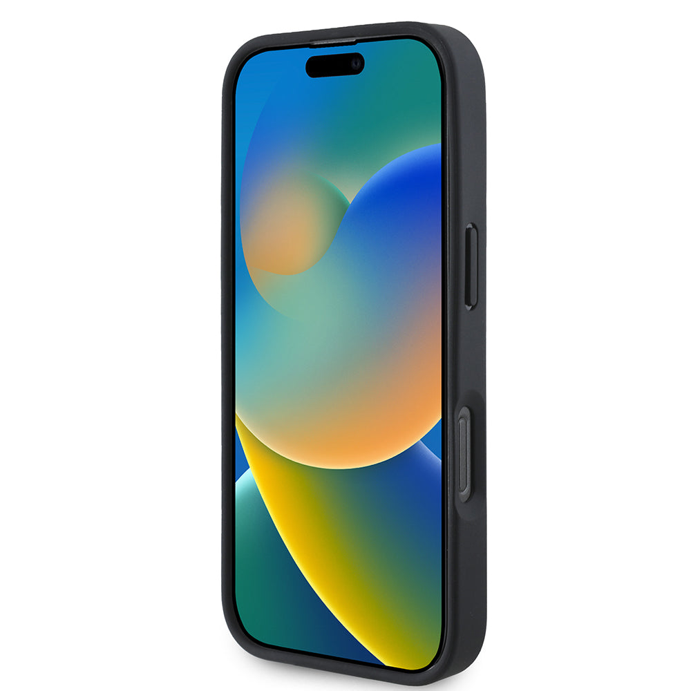 Θήκη MagSafe για Apple iPhone 16 Pro Max, BMW, Perforated M Perf. Tricolor Stripers, Μαύρη