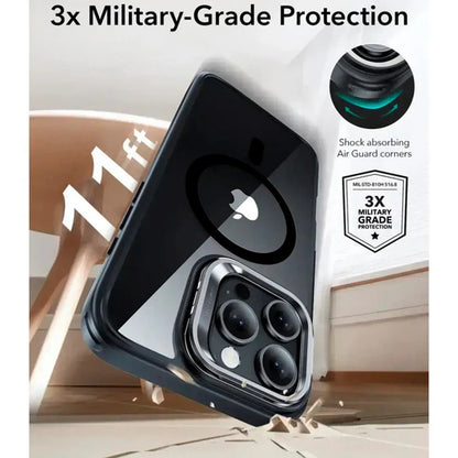 Θήκη MagSafe για Apple iPhone 16 Pro Max, ESR, Classic Hybrid Kickstand Slide, Διάφανη Μαύρη