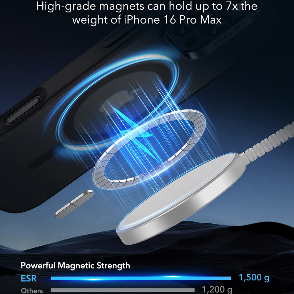 Θήκη MagSafe για Apple iPhone 16 Pro Max, ESR, Classic Hybrid, Μαύρο Σατινέ