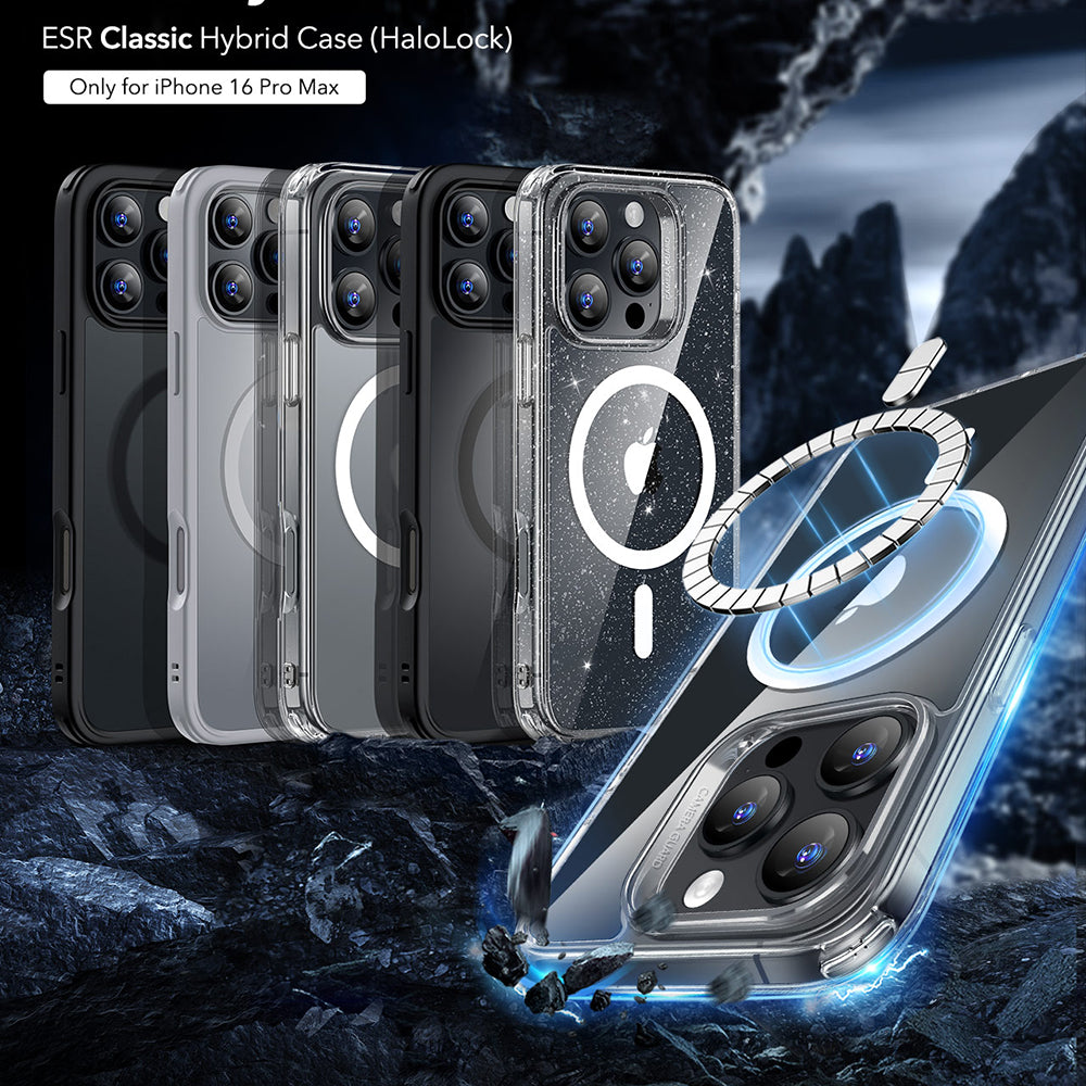 Θήκη MagSafe για Apple iPhone 16 Pro Max, ESR, Classic Hybrid, Μαύρο Σατινέ