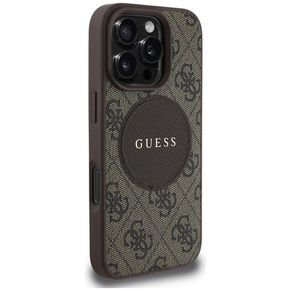 Θήκη MagSafe για Apple iPhone 16 Pro Max, Guess, 4G Circle Classic Logo, Καφέ