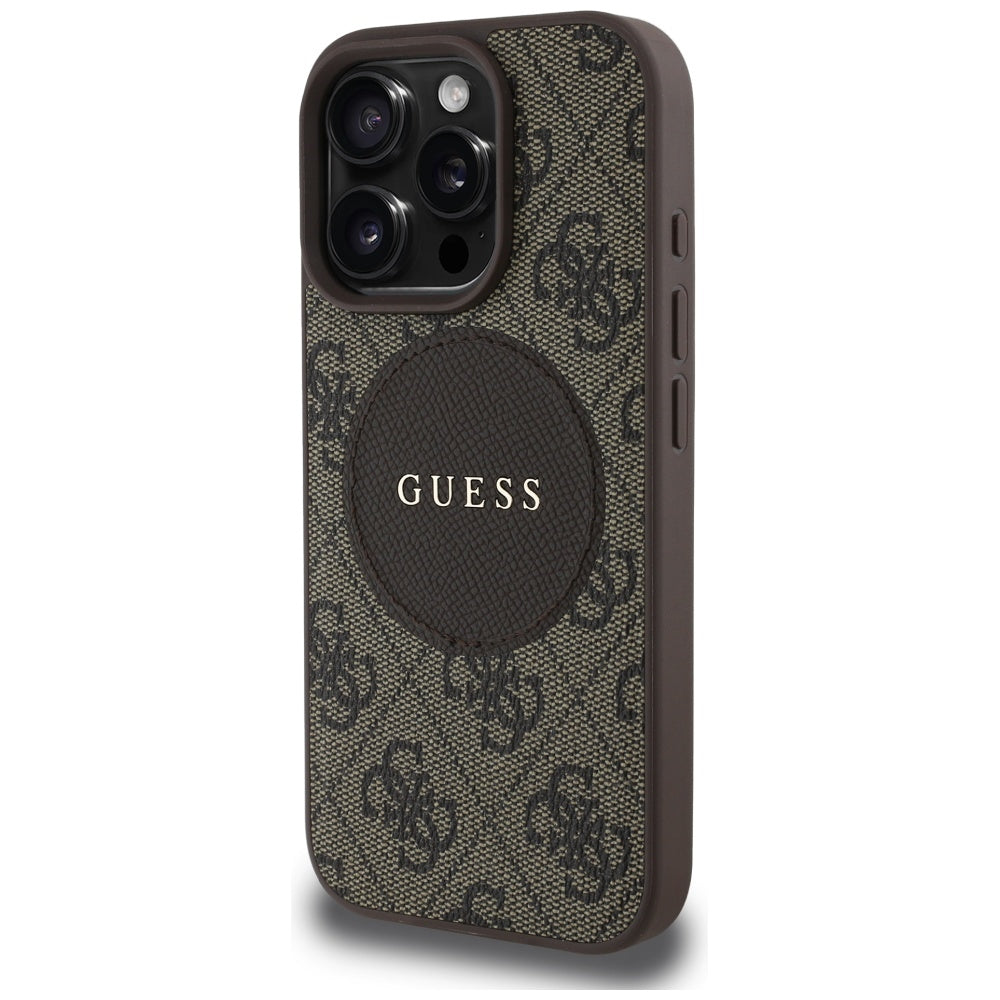 Θήκη MagSafe για Apple iPhone 16 Pro Max, Guess, 4G Circle Classic Logo, Καφέ