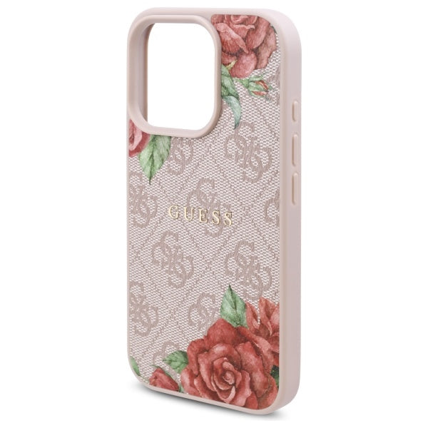 Θήκη MagSafe για Apple iPhone 16 Pro Max, Guess, 4G Flowers Print, Ροζ