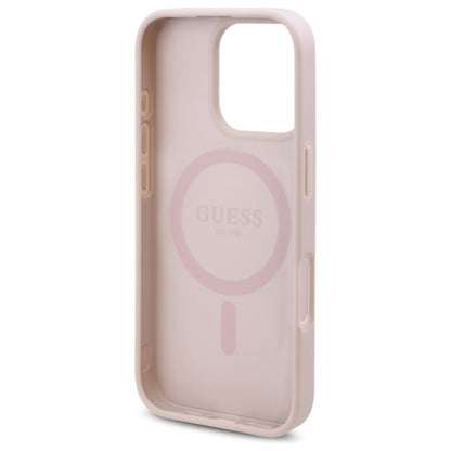 Θήκη MagSafe για Apple iPhone 16 Pro Max, Guess, 4G Flowers Print, Ροζ