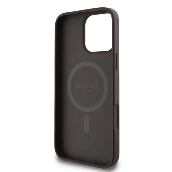 Θήκη MagSafe για Apple iPhone 16 Pro Max, Guess, 4G Ring Classic Logo, Καφέ