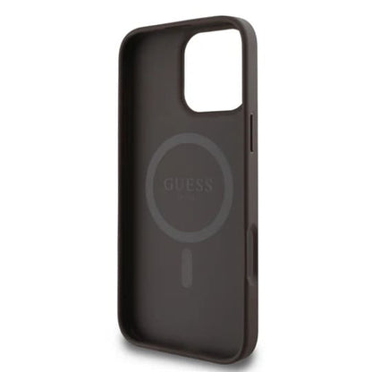 Θήκη MagSafe για Apple iPhone 16 Pro Max, Guess, 4G Ring Classic Logo, Καφέ