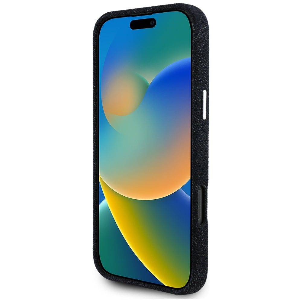 Θήκη MagSafe για Apple iPhone 16 Pro Max, Guess, Denim Triangle Logo, Μαύρη