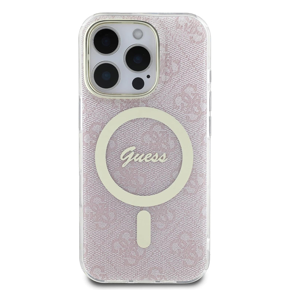 Θήκη MagSafe για Apple iPhone 16 Pro Max, Guess, IML 4G, Ροζ
