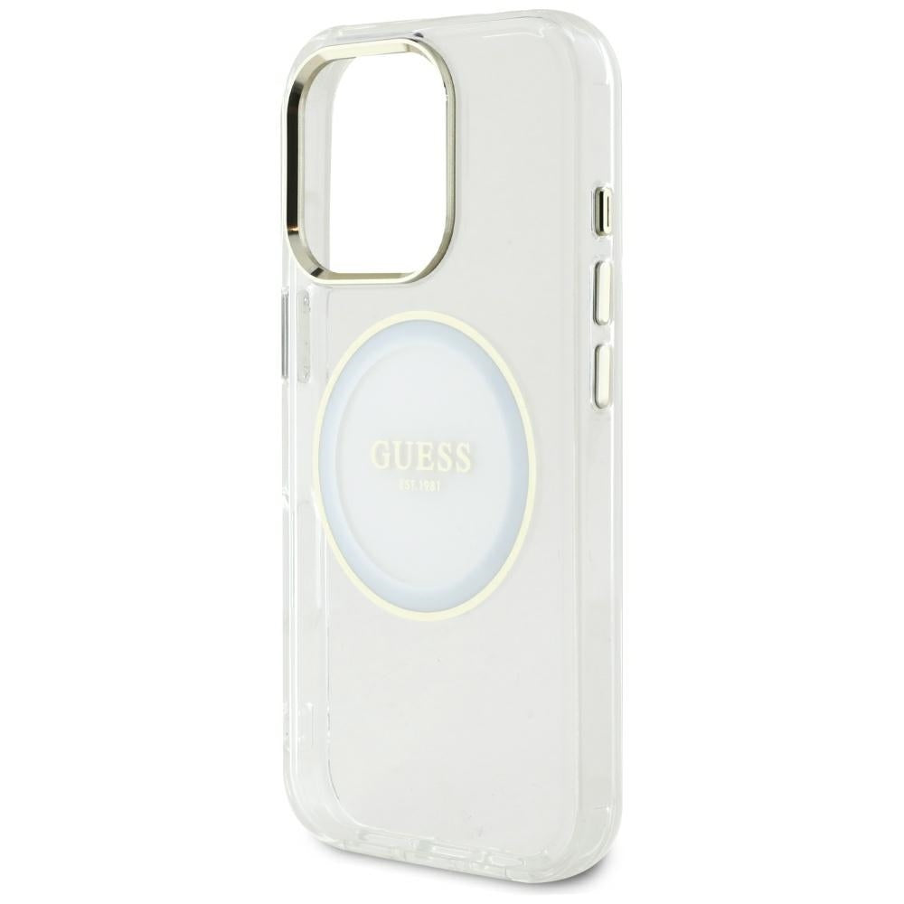 Θήκη MagSafe για Apple iPhone 16 Pro Max, Guess, IML Metal Colored Circle, Λευκή