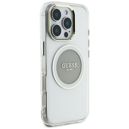 Θήκη MagSafe για Apple iPhone 16 Pro Max, Guess, IML Metal Colored Circle, Γκρι