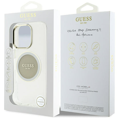 Θήκη MagSafe για Apple iPhone 16 Pro Max, Guess, IML Metal Colored Circle, Γκρι