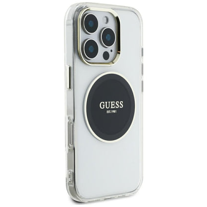 Θήκη MagSafe για Apple iPhone 16 Pro Max, Guess, IML Metal Colored Circle, Μαύρη