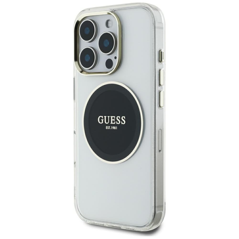 Θήκη MagSafe για Apple iPhone 16 Pro Max, Guess, IML Metal Colored Circle, Μαύρη