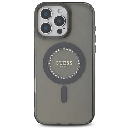 Θήκη MagSafe για Apple iPhone 16 Pro Max, Guess, IML Rhinestone, Μαύρη