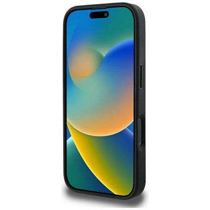 Θήκη MagSafe για Apple iPhone 16 Pro Max, Guess, Peony Grained Hot Stamp Triangle, Μαύρη