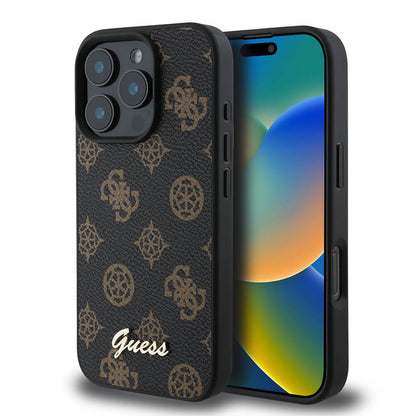 Θήκη MagSafe για Apple iPhone 16 Pro Max, Guess, Peony Script, Μαύρη