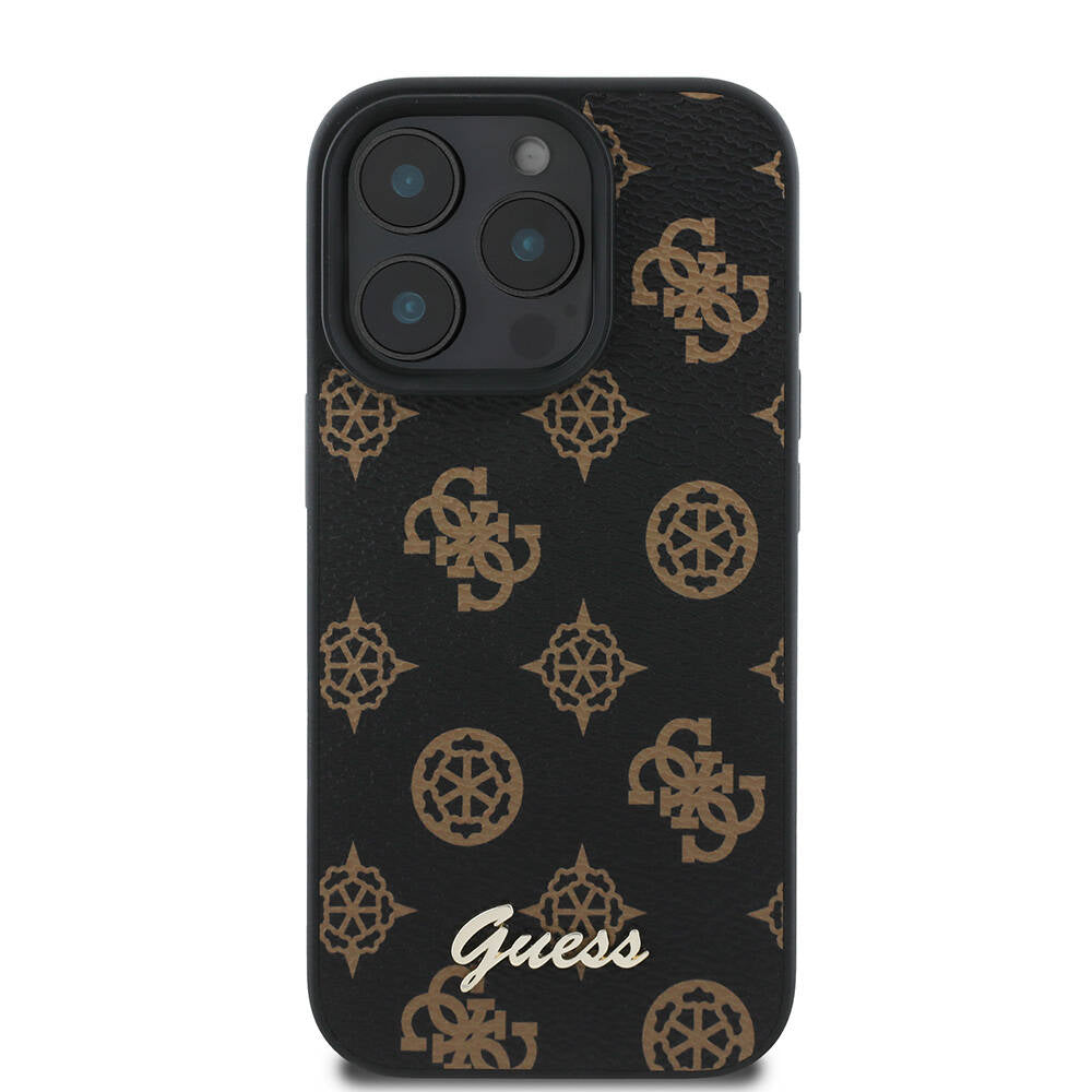 Θήκη MagSafe για Apple iPhone 16 Pro Max, Guess, Peony Script, Μαύρη
