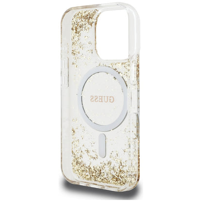 Θήκη MagSafe για Apple iPhone 16 Pro Max, Guess, Resin Bottom Glitter, Χρυσή